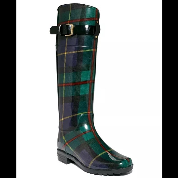 Lauren Ralph Lauren RossalynII Tall Plaid Rain Boots - Picture 2 of 13